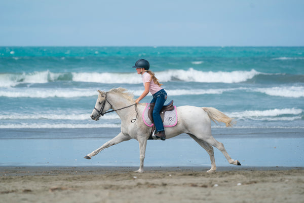 Pink/Grey Saddle Pads - Jump, GP, and Dressage cuts