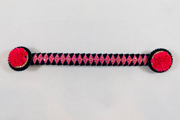 Hot Pink and Dark Navy 12" Show Browband