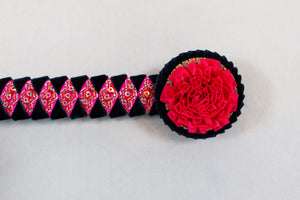 Hot Pink and Dark Navy 12" Show Browband