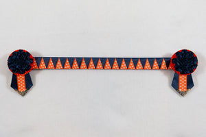 Navy and Orange 15" Show Browband