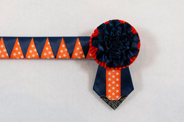 Navy and Orange 15" Show Browband