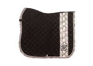 Black Snakeskin Suede Dressage Pad