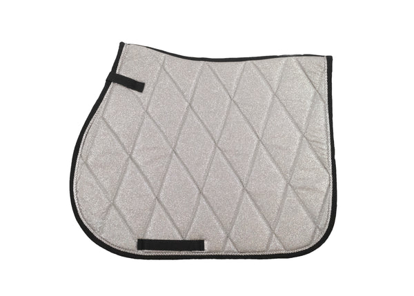 Silver Glitter Saddle Pads - Jump, GP, and Dressage cuts