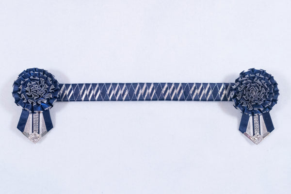 Navy and Silver 13.5" Show Browband (Copy)