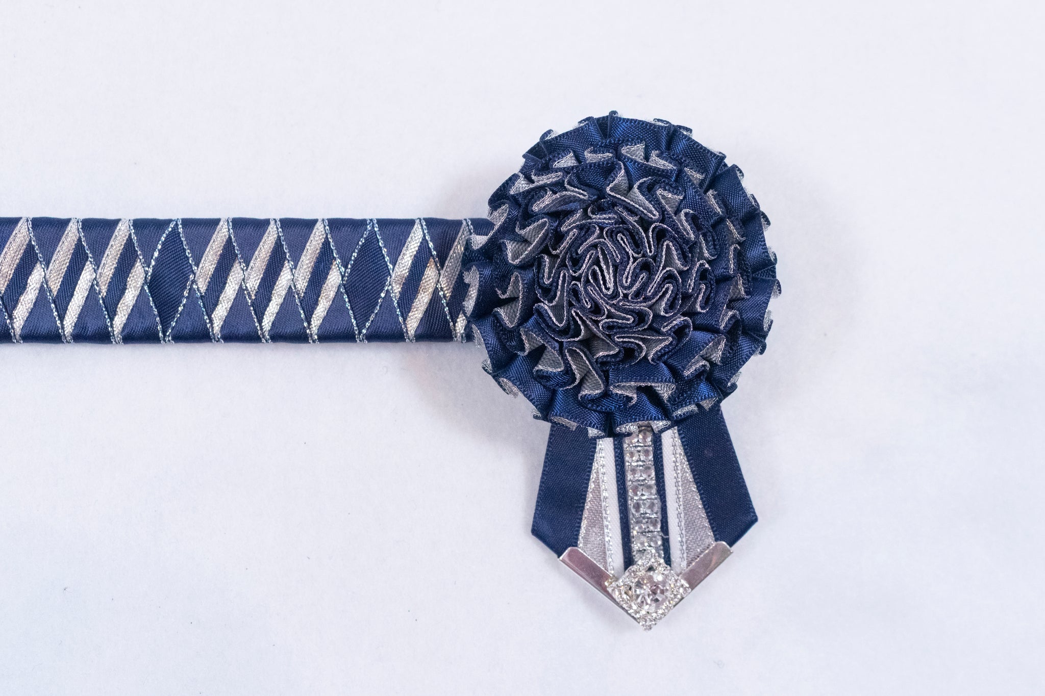 Navy and Silver 13.5" Show Browband (Copy)