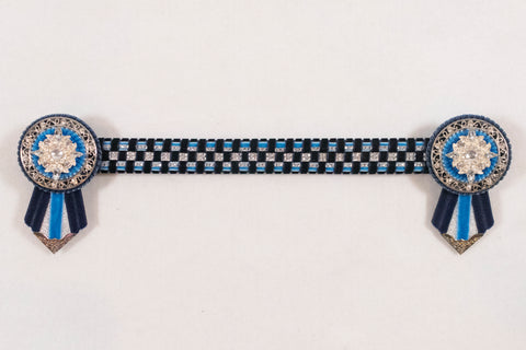 Navy, Sky Blue, and Silver 13.5" Show Browband