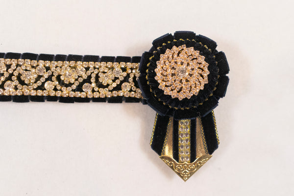 Black and Gold 13.5" Show Browband