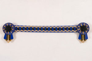 Royal Blue, Black, and Gold 16" Show Browband