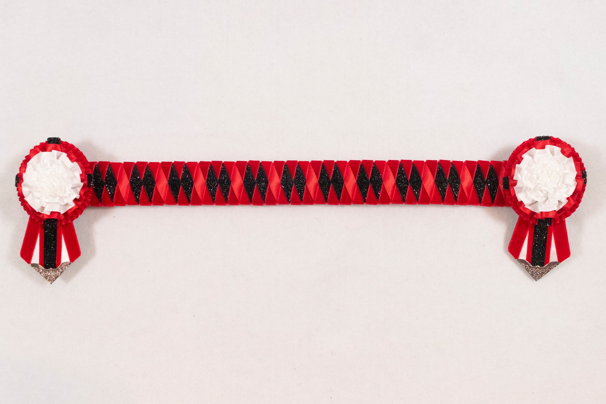 Red, Black, and White 16.5" Show Browband