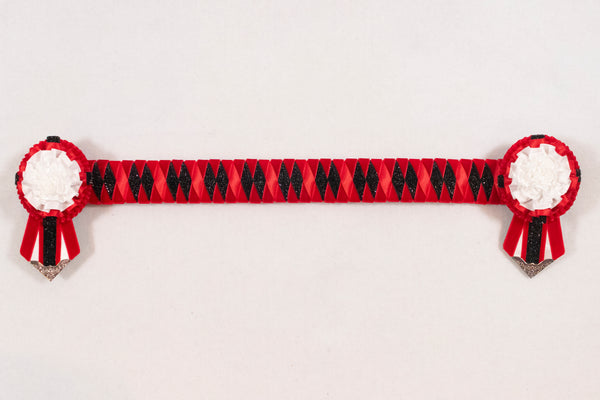 Red, Black, and White 16.5" Show Browband