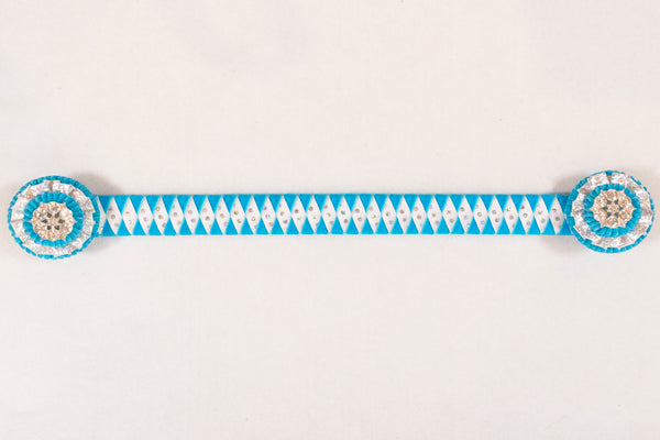 Turquoise, Holo, and White 16" Show Browband