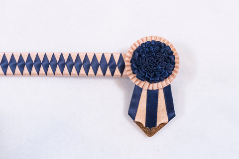 Rose Gold and Navy 13" Show Browband