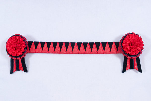 Red and Dark Navy 15" Show Browband