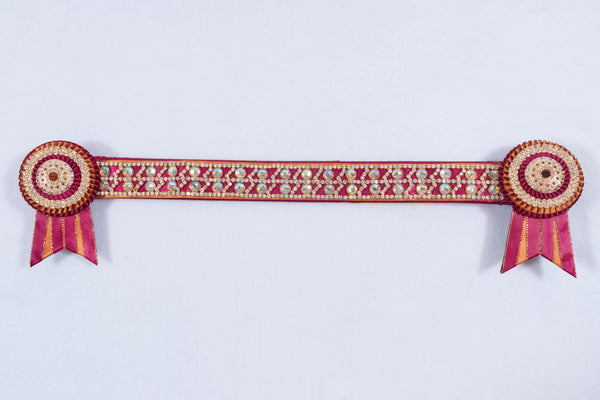 Burgundy and Orange 16" Show Browband