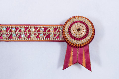 Burgundy and Orange 16" Show Browband