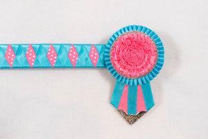 Pink and Turquoise 15" Show Browband