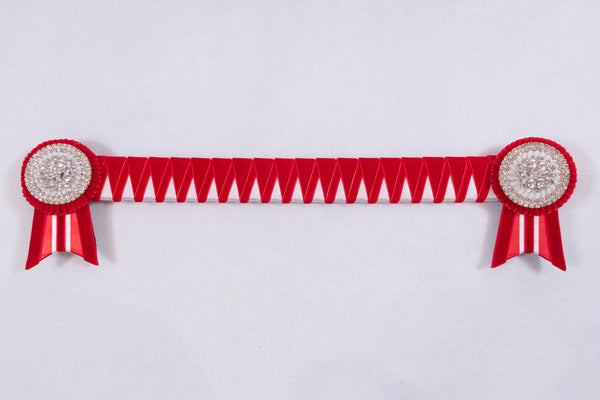 Red and White 16" Show Browband