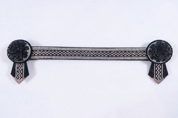 Black and Silver 15" Show Browband