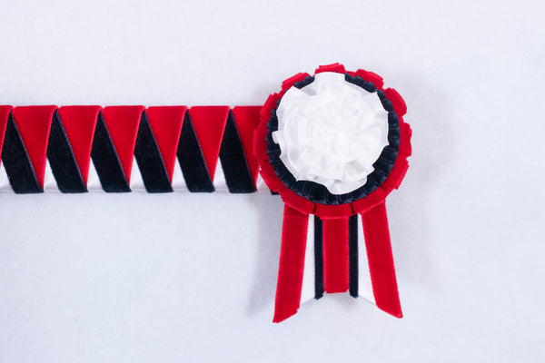 Red, White, and Dark Navy 14.5" Show Browband