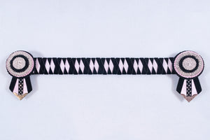 Blush Pink and Black 15.5" Show Browband