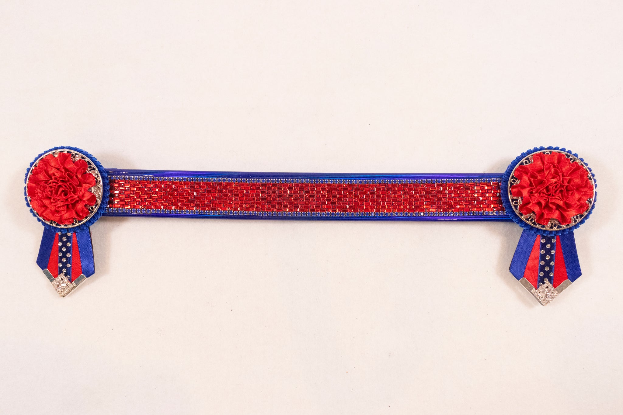 Royal Blue and Red 14.5" Show Browband