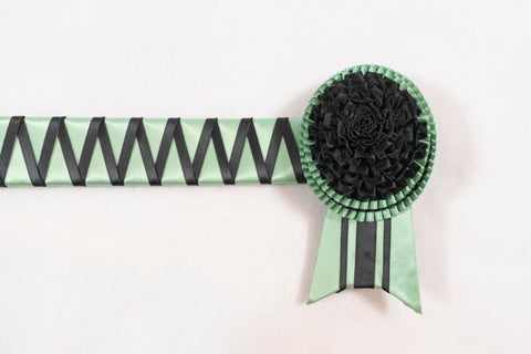 Sage Green and Black 16" Show Browband