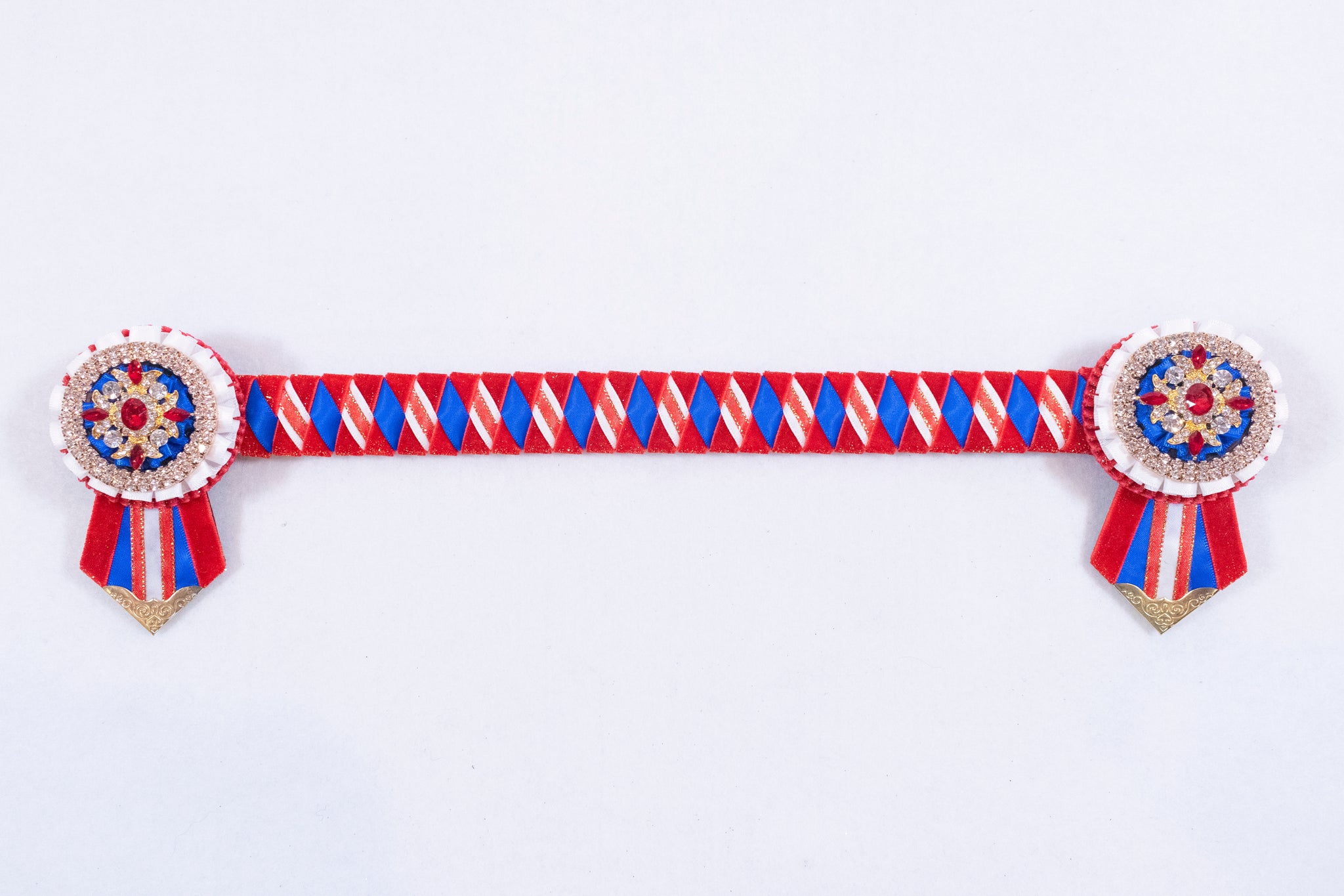 Gold, Red, White, and Blue 15" Show Browband