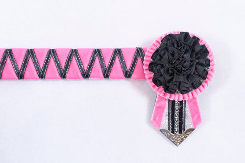 Baby Pink, Black, and Silver 15.5" Show Browband