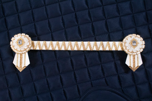 White and Gold 14" Show Browband