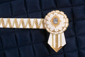 White and Gold 14" Show Browband