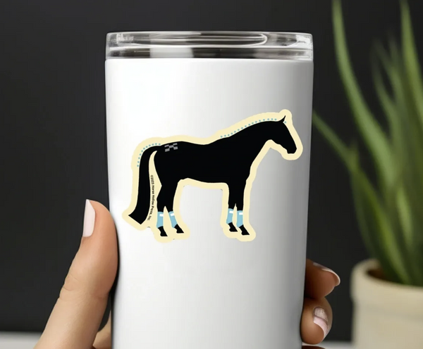 3-Inch Die-Cut Black Horse with Braids Sticker