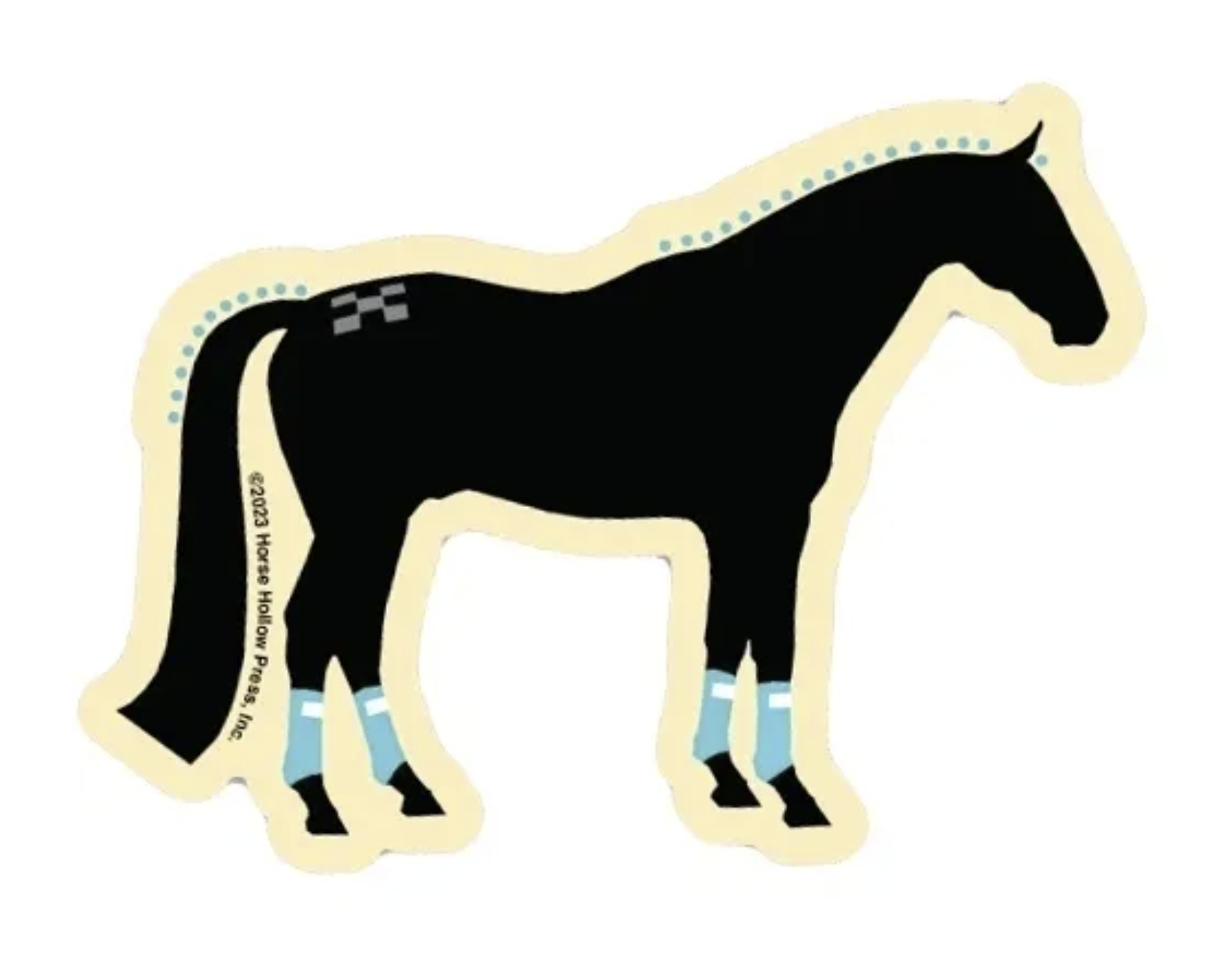 3-Inch Die-Cut Black Horse with Braids Sticker