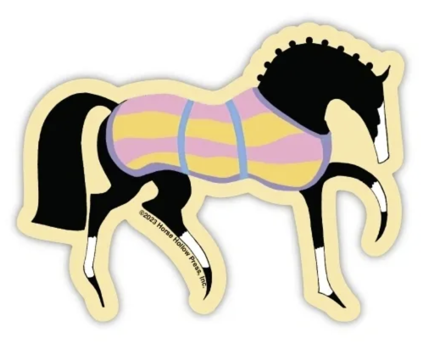 3-Inch Die-Cut Prancing Horse in Blanket Sticker