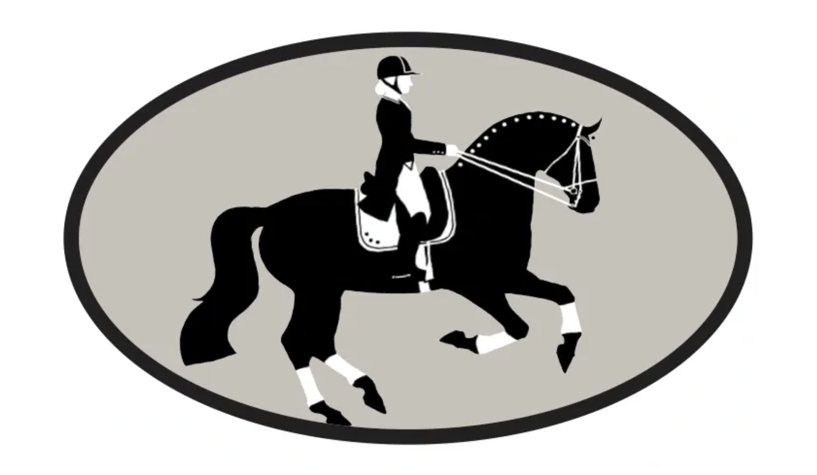 Dressage Horse Oval Bumper Sticker