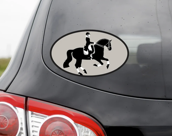 Dressage Horse Oval Bumper Sticker