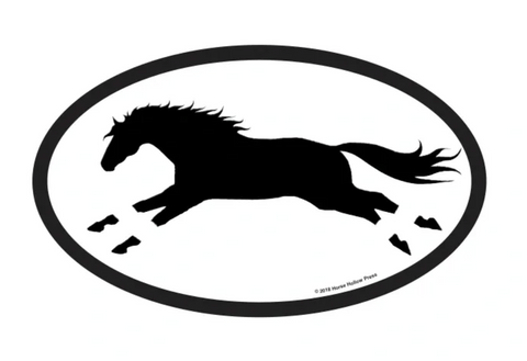 Galloping Horse Oval Bumper Sticker