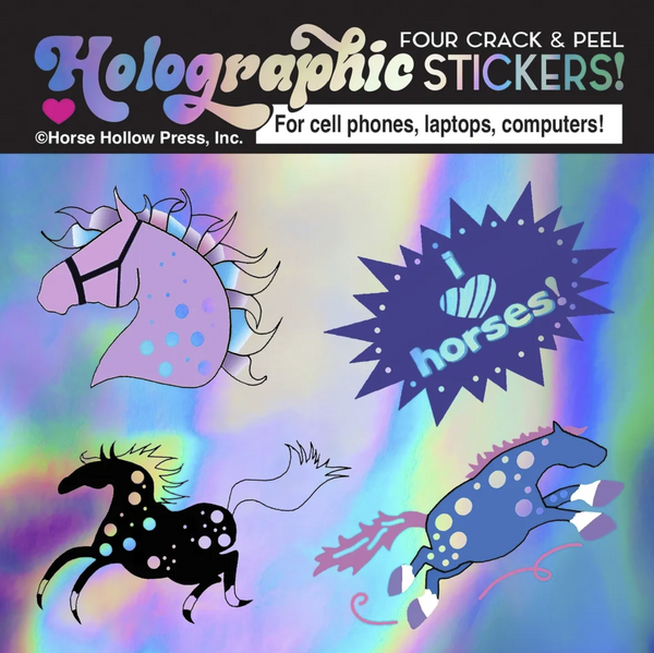 Holographic I Love Horses Sticker Sheet