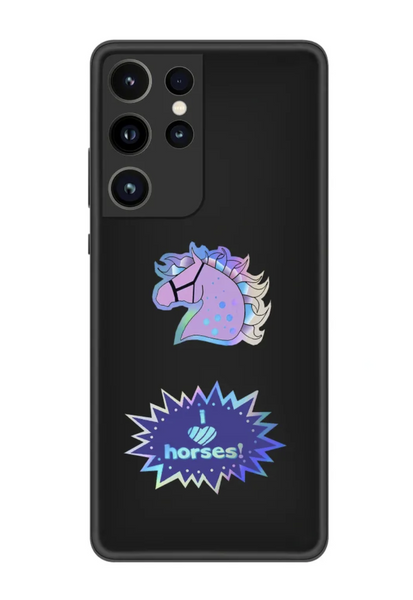 Holographic I Love Horses Sticker Sheet