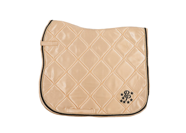 Champagne Satin Saddle Pads - Jump, GP, and Dressage cuts