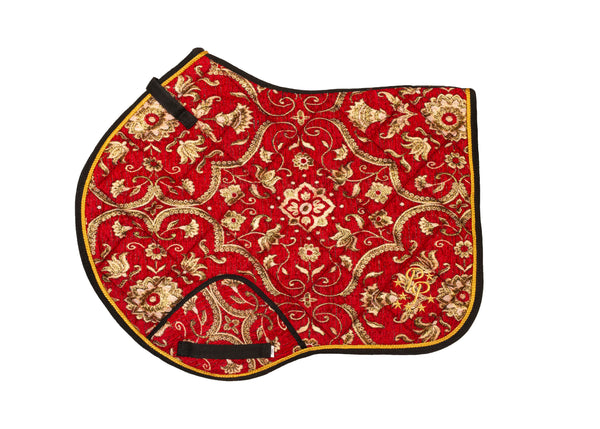 Red Jacquard Saddle Pads - Jump and Dressage cuts